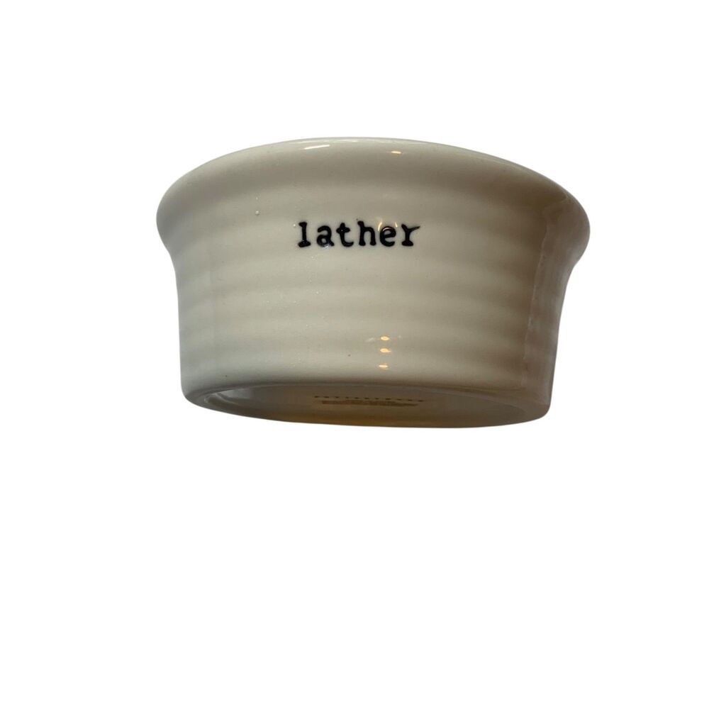 Pottery Barn Ceramic Soap Dish Labeled Lather Minimalist Modern Farmhouse
